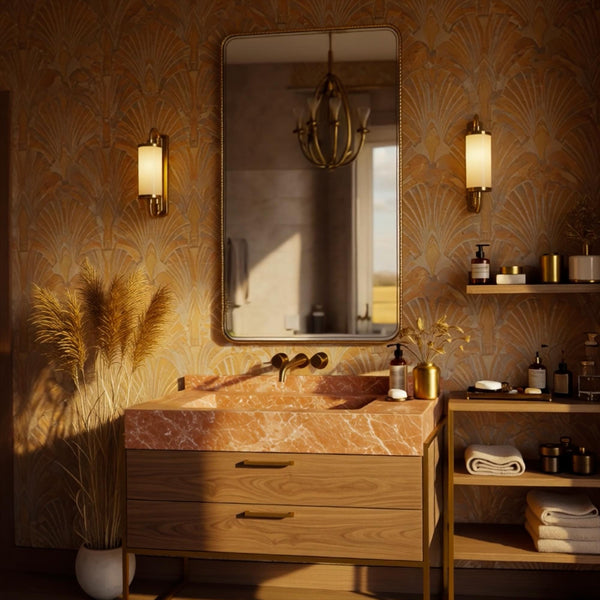 Pink Violet Marble Wall-Mounted Sink: Modern Bathroom Basin (42x15x6’’ Custom Size Available) M4F044 hover