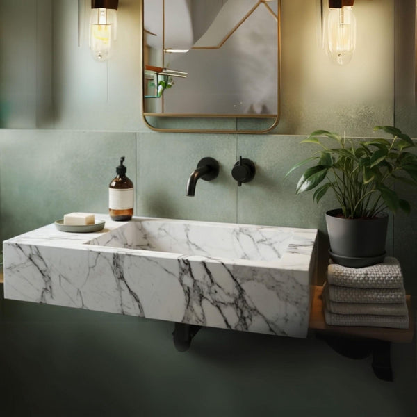 Elegance to Your Bathroom with Calacatta Viola Marble Sink M4S040 hover